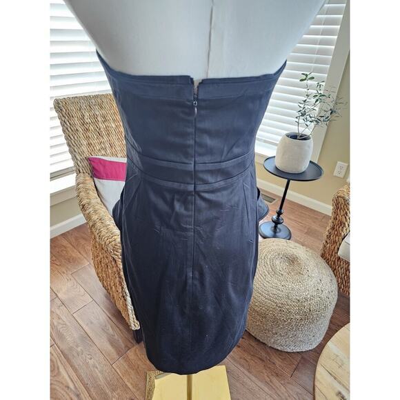 J. Crew Black Ruffle Dress Strapless Cocktail Party Women's Size 4 - Picture 5 of 10